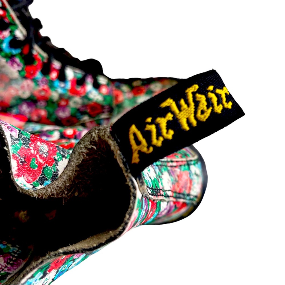 Dr Martens 1460 Pascal Black Wild Poppy Boot Leather Comfort Floral Flowers - Picture 9 of 12